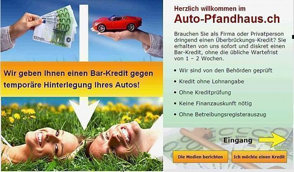 Bei www.auto-pfandhaus.ch erhält man Sofort-Barkredit - sicher und seriös ohne Kreditprüfung